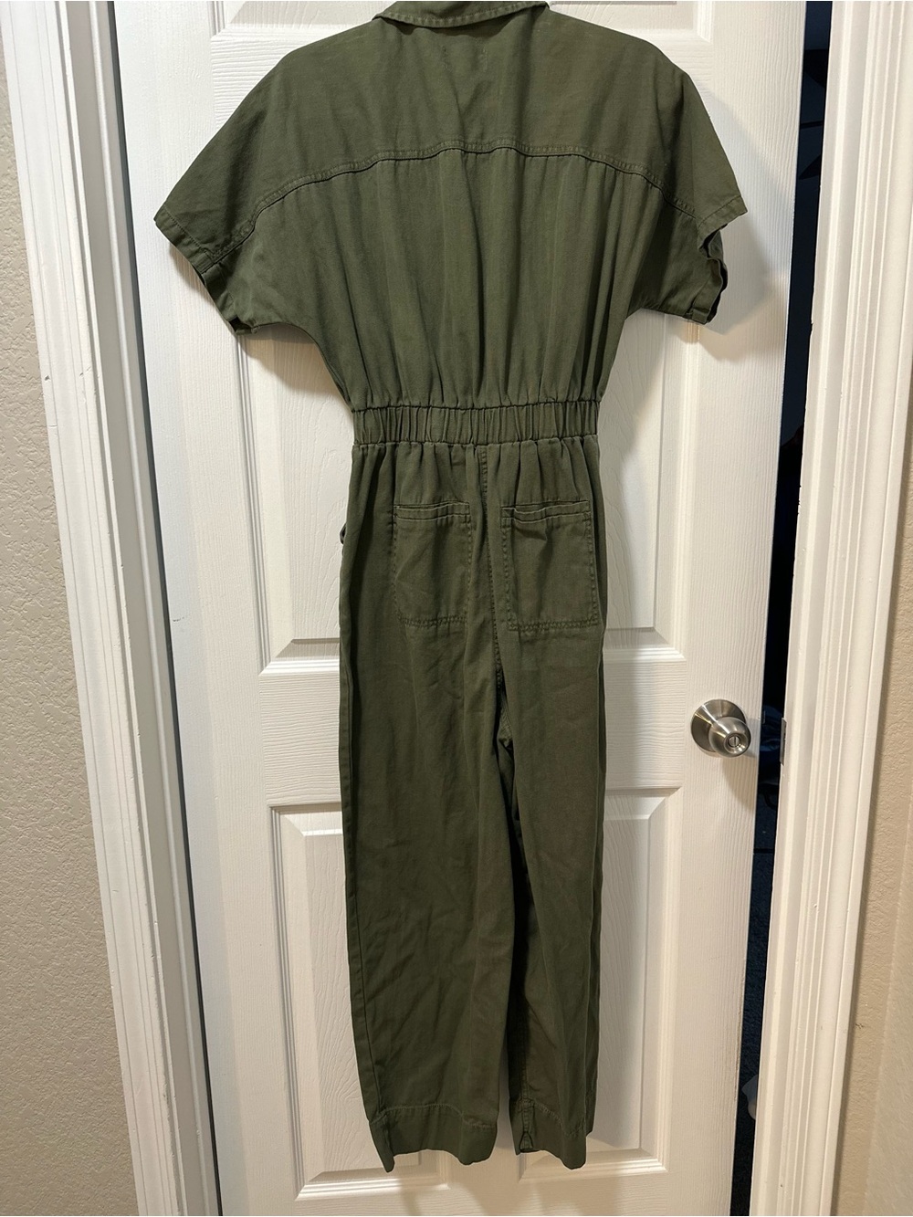 Universal Thread Olive Green Utility Jumpsuit Tie Waist Button Front Size 4 - Picture 7 of 7